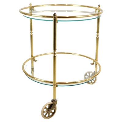 Bar Serving Trolley in Brass & Glass, 1970s-UY-1428238