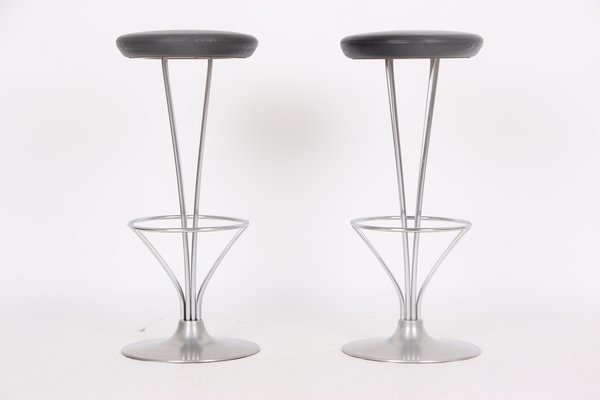 Bar Stools in Black by Piet Hein for Fritz Hansen, 1988, Set of 2-DQ-2042200