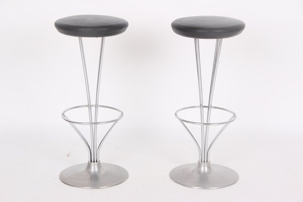 Bar Stools in Black by Piet Hein for Fritz Hansen, 1988, Set of 2-DQ-2042200