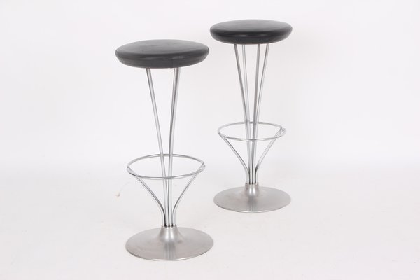 Bar Stools in Black by Piet Hein for Fritz Hansen, 1988, Set of 2-DQ-2042200