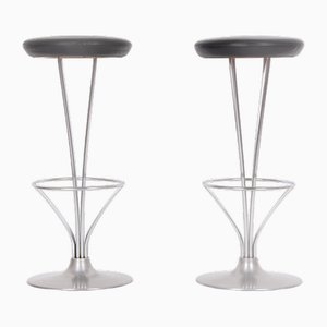 Bar Stools in Black by Piet Hein for Fritz Hansen, 1988, Set of 2-DQ-2042200