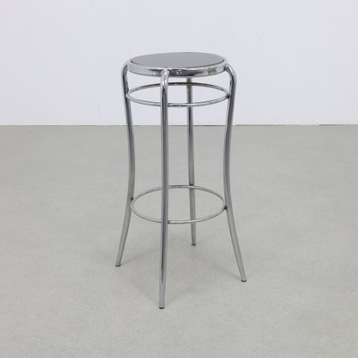 Bar Stools in Chrome & Wood, 1980s, Set of 4-RZV-1752662