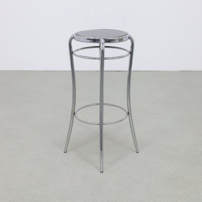 Bar Stools in Chrome & Wood, 1980s, Set of 4-RZV-1752662