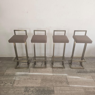 Bar Stools in the style of Maison Jansen, 1985, Set of 4-WBX-2042355