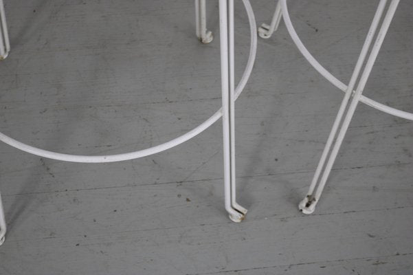 Bar Stools in White Painted Iron by Giuseppe De Vivo, Italy, 1950s, Set of 2-AA-1048522