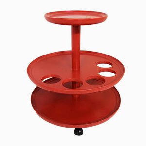 Bar Table on Lacquered Wood Wheels, Italy, 1950s-WF-1088073