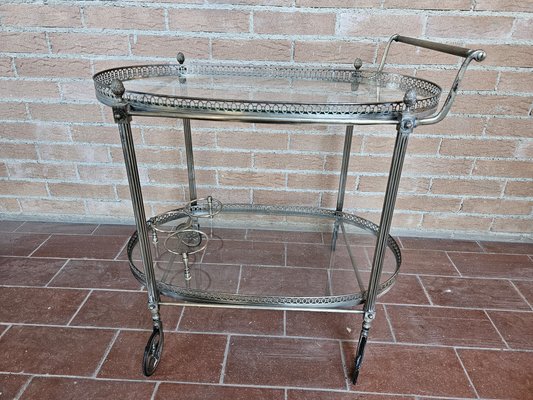 Bar Trolley in Brass and Glass, 1970s-ZUW-1799277