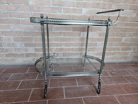 Bar Trolley in Brass and Glass, 1970s-ZUW-1799277