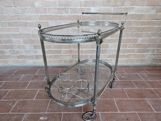 Bar Trolley in Brass and Glass, 1970s-ZUW-1799277