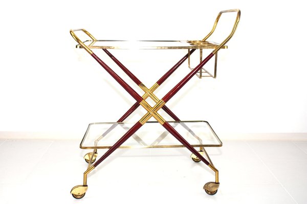 Bar Wagon / Serving Cart with Bottle Holder by Cesare Lacca, 1950s-ZWH-1815239