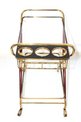 Bar Wagon / Serving Cart with Bottle Holder by Cesare Lacca, 1950s-ZWH-1815239