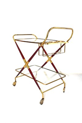 Bar Wagon / Serving Cart with Bottle Holder by Cesare Lacca, 1950s-ZWH-1815239