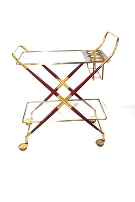 Bar Wagon / Serving Cart with Bottle Holder by Cesare Lacca, 1950s-ZWH-1815239