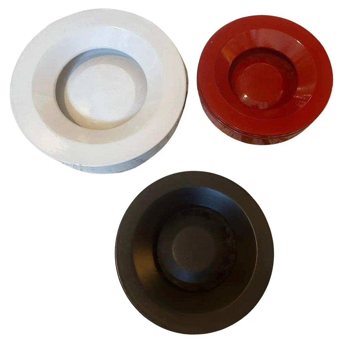 Barbados Ceramic Ashtrays by Angelo Mangiarotti for Danese Milano, 1960s, Set of 3