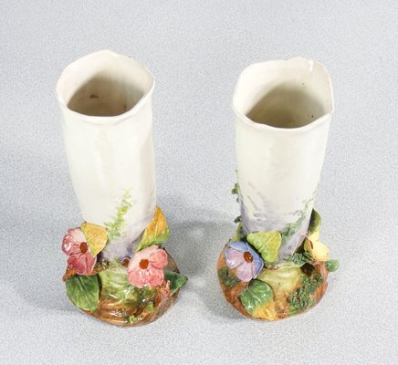 Barbotine Ceramic Vases, France, 1930s, Set of 2-OJE-2026422