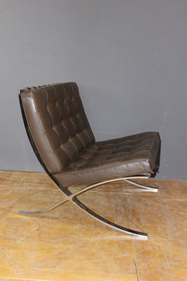 Barcelona Armchair and Ottoman attributed to Mies Van Der Rohe, 1970s, Set of 2-BCR-1384310