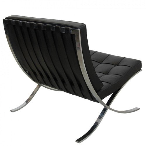 Barcelona Chair in Black Leather by Mies Van Der Rohe, 1990s