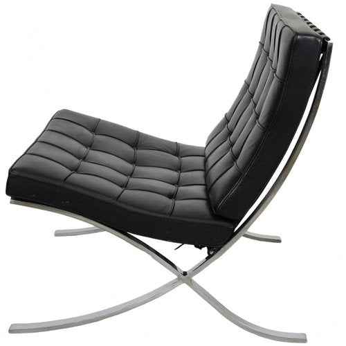 Barcelona Chair in Black Leather by Mies Van Der Rohe, 1990s