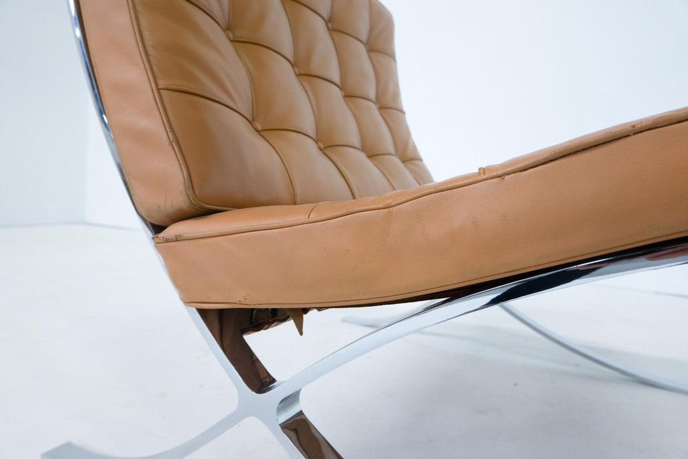 Barcelona Chairs in Cognac Leather by Mies van der Rohe for Knoll, 1960s, Set of 2