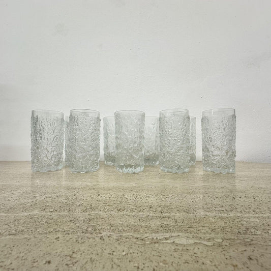 Bark Drink Glasses from Goebel Charlottenhutte, Germany, 1970s, Set of 9