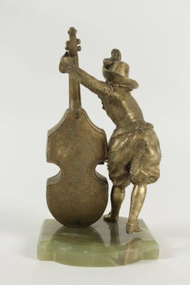 Barometer Regulates & Base in Semi-Precious Stone Representing a Cello Player-WFS-744739