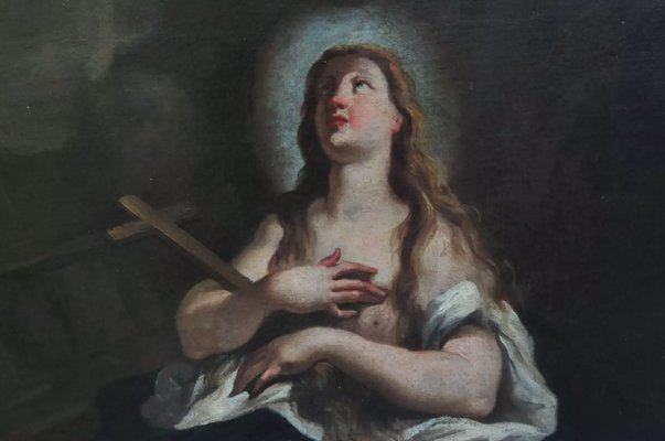 Baroque Artist, The Repentant Magdalene, 1890s, Oil on Canvas-QOR-2022717