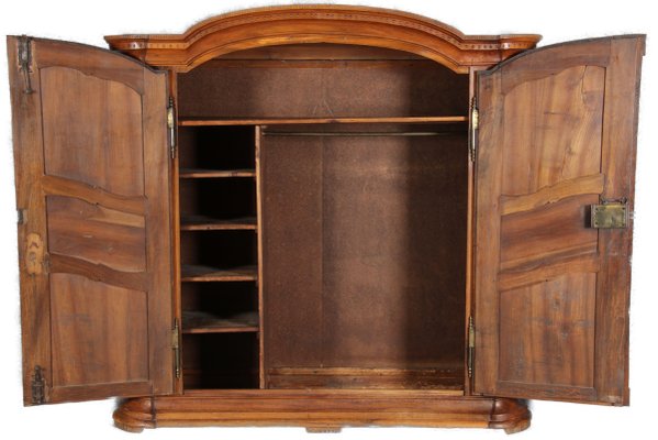 Baroque Cabinet in Walnut with Carvings, 18th Century-DXD-931700