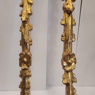 Baroque Carved and Gilded Wood Garland Altarpiece Fragments, Spain, 18th Century, Set of 2-NUC-2033428