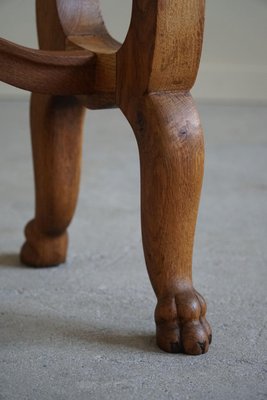 Baroque Carved Lion Feets Danish Console Table in Oak, 1890s-MXF-1720340