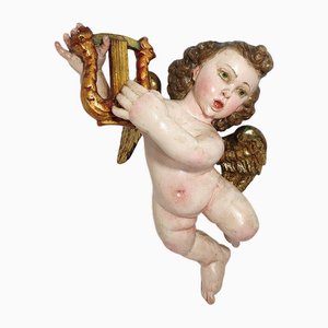 Baroque Cherub, 1700s, Painted & Gilded Chestnut-RGF-2043251