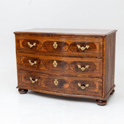 Baroque Chest of Drawers in Walnut with Bronze Fittings, 18th Century-VEI-1766011