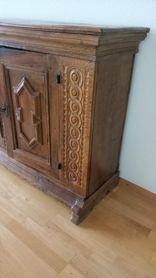 Baroque Credenza in Oak, 1850s