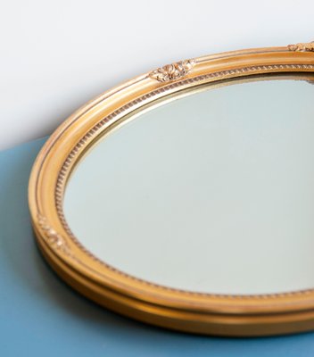 Baroque Dutch Oval Golden Bow Mirror, Decorative Dutch Mirror, 1950s-BJS-2026997