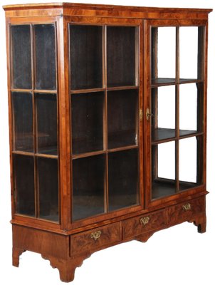 Baroque English Mahogany Showcases with Three Sides Glazed, 1800s-DXD-1703588