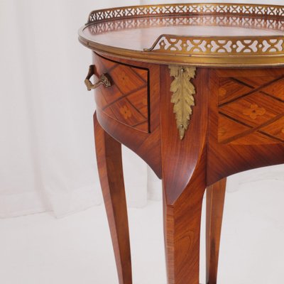 Baroque French Inlaid Rosewood Marquetry Side Table-XBF-981505