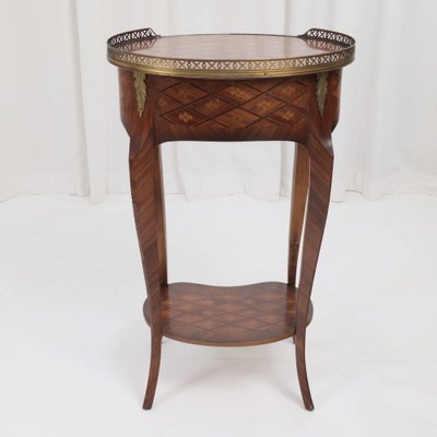 Baroque French Inlaid Rosewood Marquetry Side Table-XBF-981505