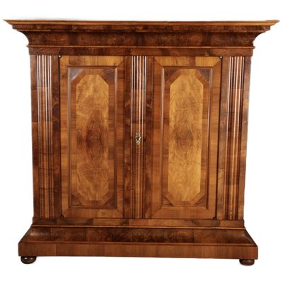 Baroque Half-Shaft Cabinet Walnut Veneered, 1750s-DXD-2033183