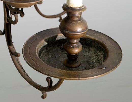 Baroque Italian Bronze 5-Arm Chandelier, 1700s-FER-654227