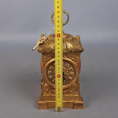 Baroque Mechanical Table Clock in Golden Brass, 1950-PWG-2035053