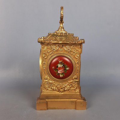 Baroque Mechanical Table Clock in Golden Brass, 1950-PWG-2035053