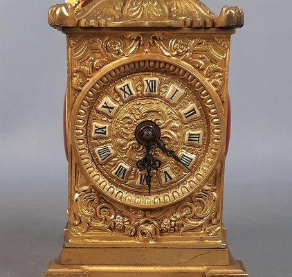 Baroque Mechanical Table Clock in Golden Brass, 1950-PWG-2035053