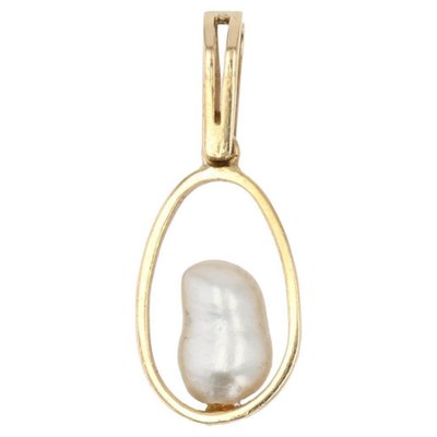 Baroque Pearl, 18 Karat Yellow Gold Pendant, 1960s-OLU-1066426