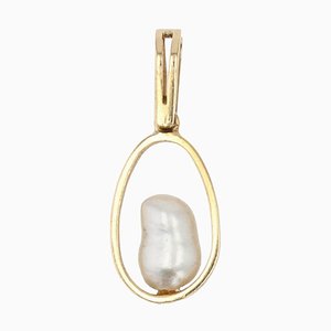 Baroque Pearl, 18 Karat Yellow Gold Pendant, 1960s-OLU-1066426