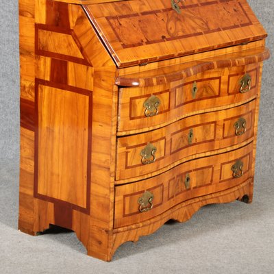 Baroque Secretaire in Walnut with Insertion Work, 18th Century-DXD-1132920