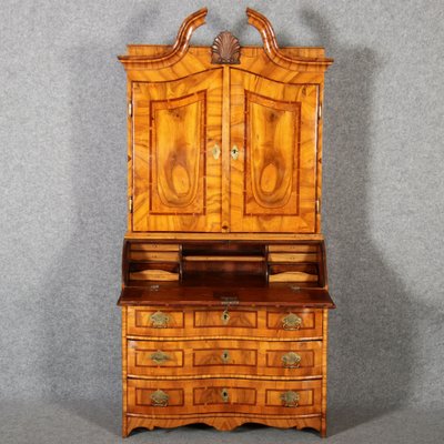 Baroque Secretaire in Walnut with Insertion Work, 18th Century-DXD-1132920