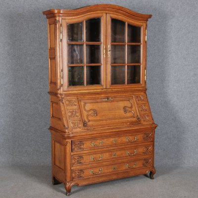 Baroque Showcase Secretaire in Oak, 1760s-DXD-1132914