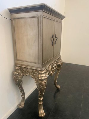 Baroque Silver Effect Base Eclectic Bar Cabinet, 1980s-IJR-1393526