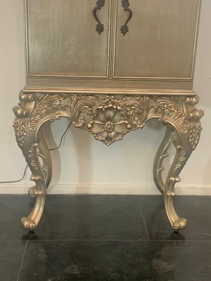 Baroque Silver Effect Base Eclectic Bar Cabinet, 1980s-IJR-1393526