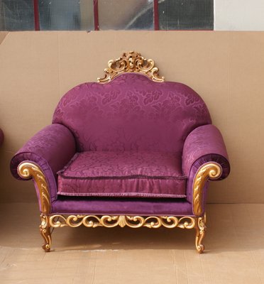 Baroque Style Carved and Golden Armchair-IYX-1180399