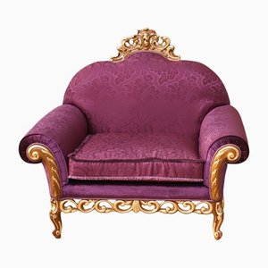 Baroque Style Carved and Golden Armchair-IYX-1180399